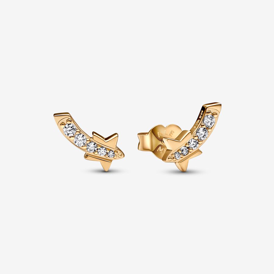 Stud Earrings Pandora Shooting Star Pave Zlate | SK764DFWR