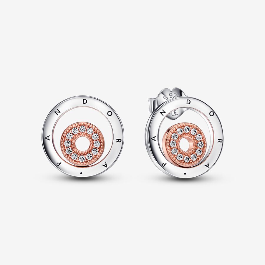 Stud Earrings Pandora Signature Logo Circles Viacfarebný | SK085KZVT