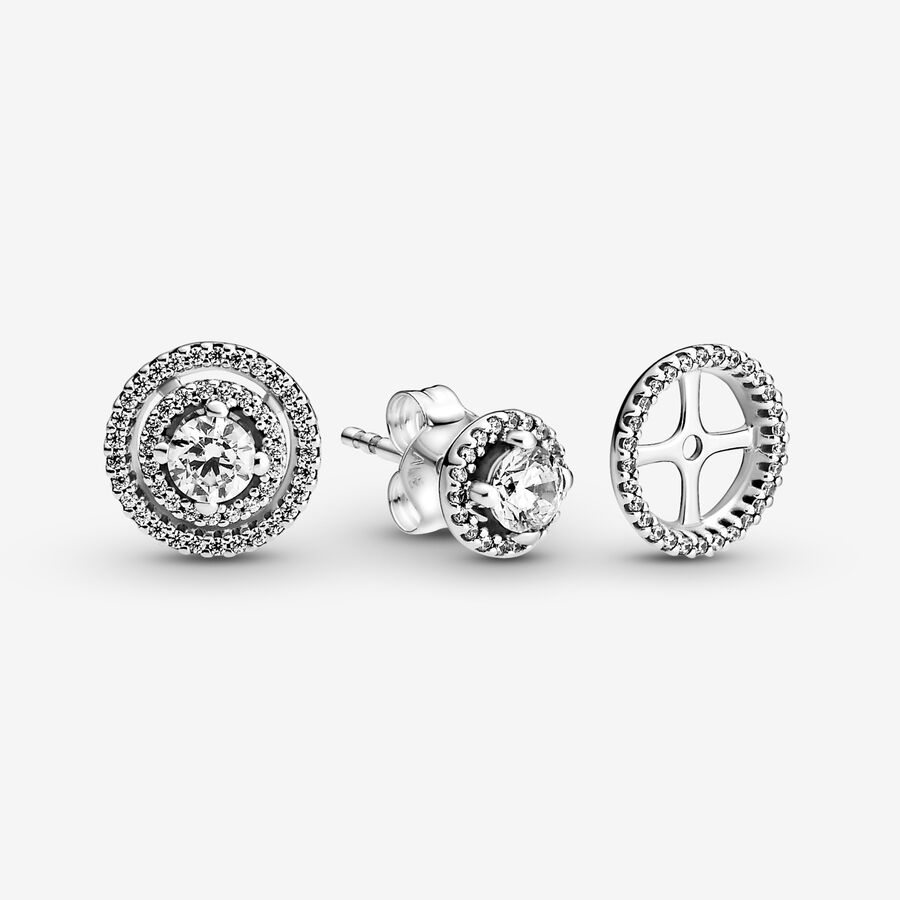 Stud Earrings Pandora Sparkling Double Strieborne | SK241LVHN