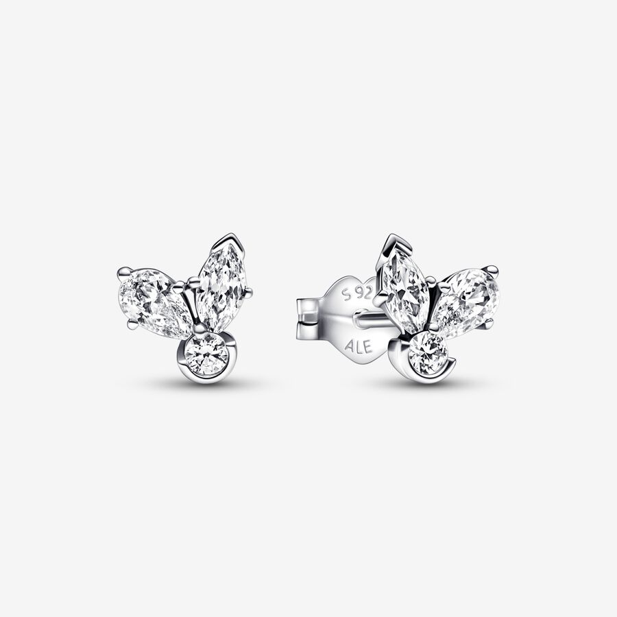 Stud Earrings Pandora Sparkling Herbarium Cluster Strieborne | SK745JZTQ