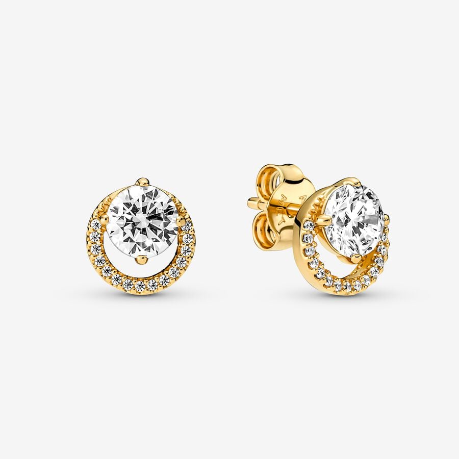 Stud Earrings Pandora Sparkling Round Gift Viacfarebný | SK683TGUC