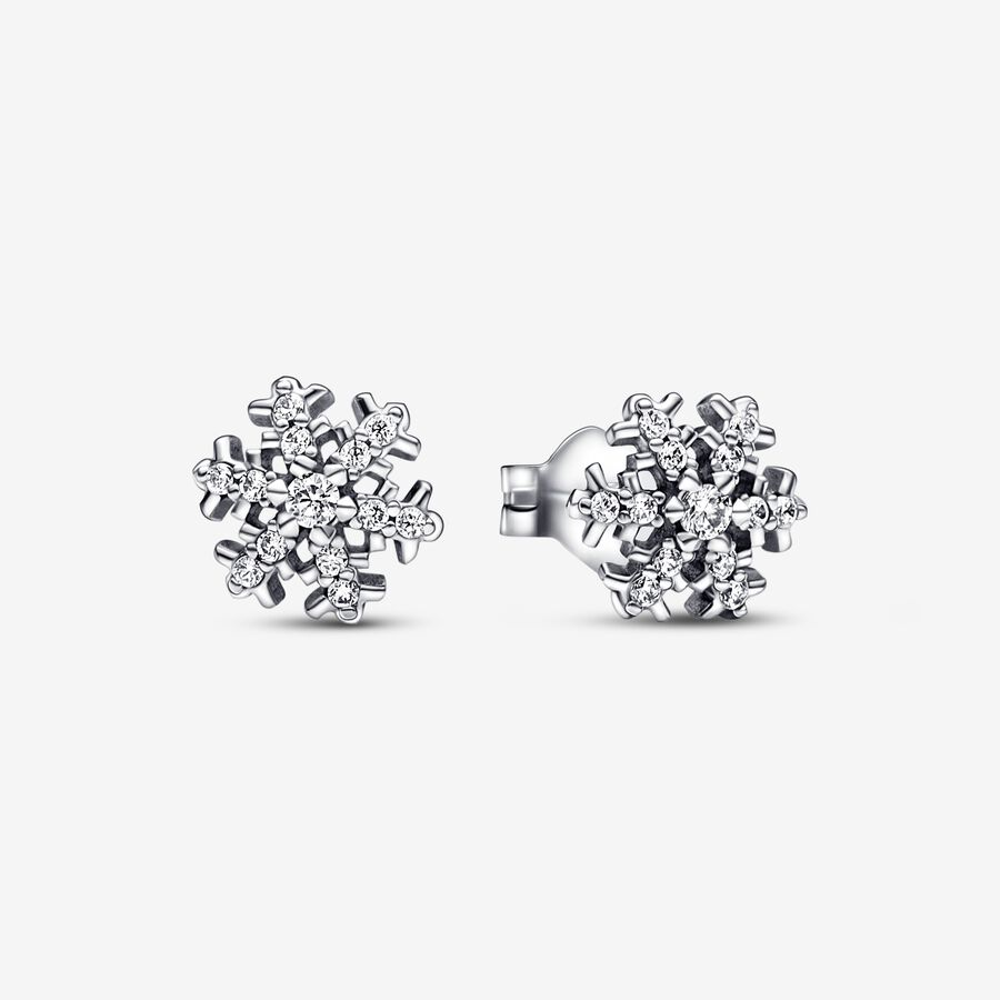 Stud Earrings Pandora Sparkling Snowflake Strieborne | SK640FSUA