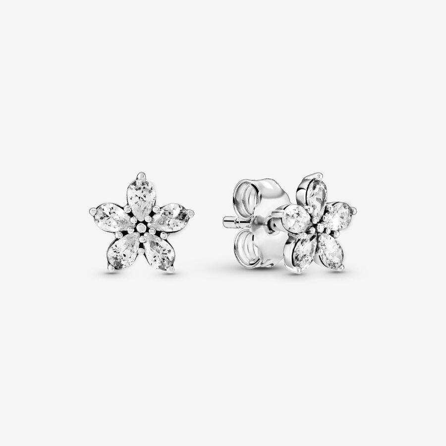 Stud Earrings Pandora Sparkling Snowflake Strieborne | SK813AUPY