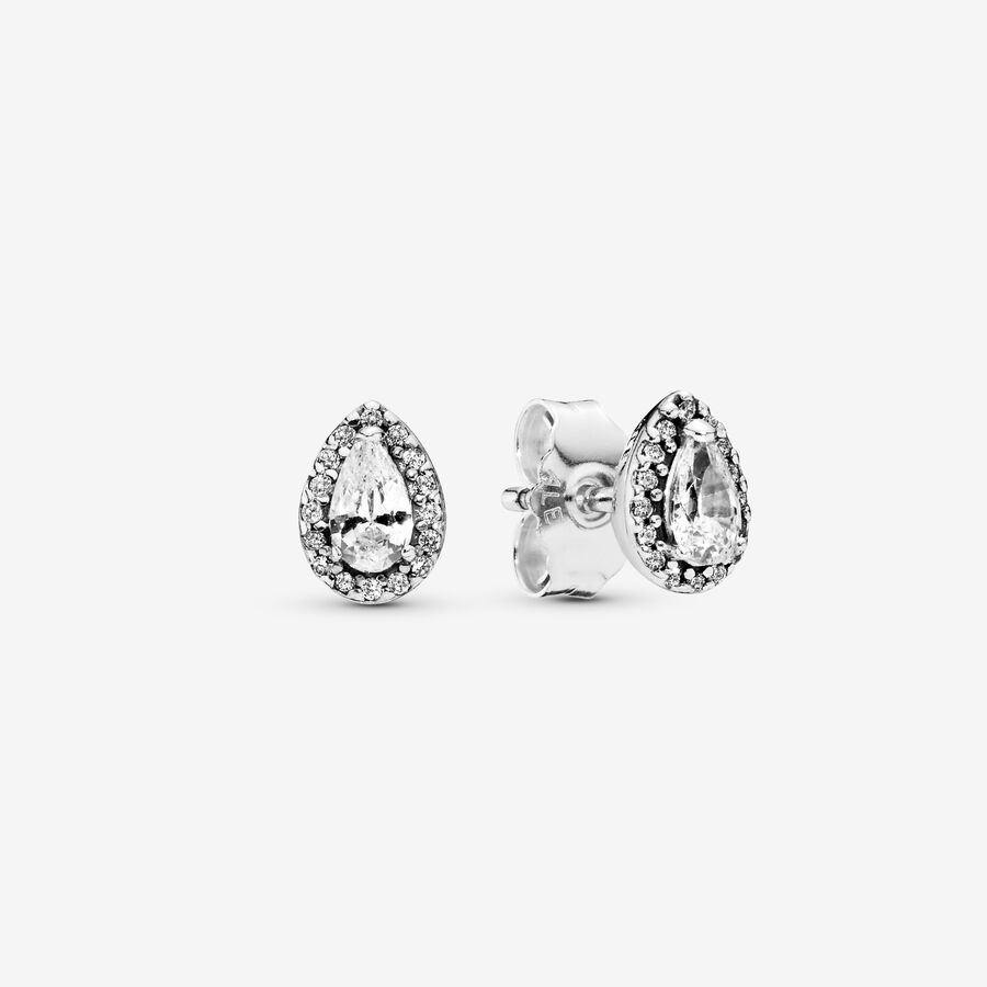 Stud Earrings Pandora Sparkling Teardrop Strieborne | SK246WHMO