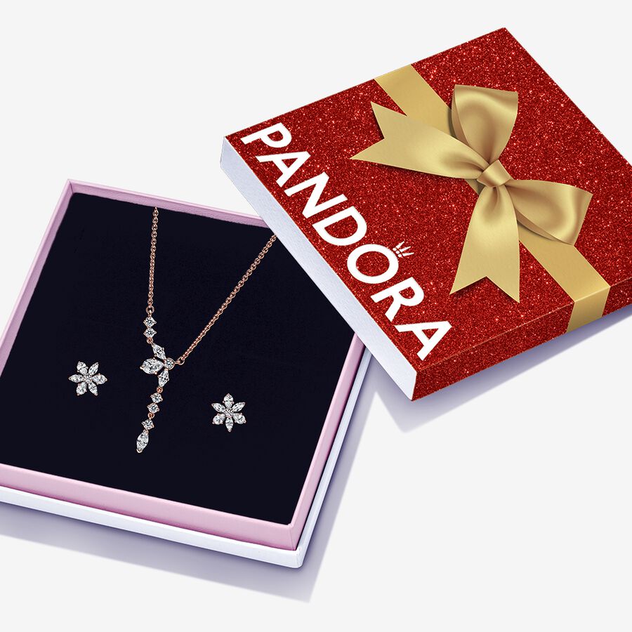 Súpravy Náhrdelníkov A Náušníc Pandora Sparkling Snowflake Gift Viacfarebný | SK925TVZF