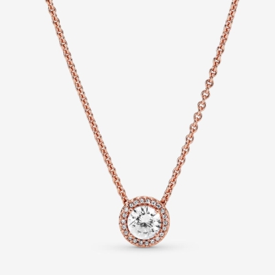 Chain Necklaces Pandora Klasické Elegance in & Clear CZ Ruzove Zlate | SK019IGLP