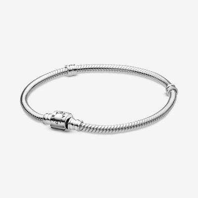 Charm Bracelets Pandora Moments Barrel Clasp Snake Strieborne | SK372ZMCJ