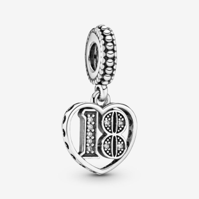 Dangle Charms Pandora 18th Celebration Strieborne | SK035ZTQU