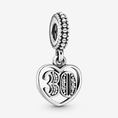 Dangle Charms Pandora 30th Celebration Strieborne | SK598OFZP