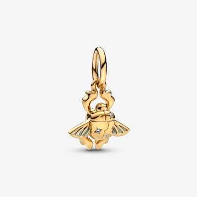 Dangle Charms Pandora Disney Aladdin Scarab Beetle Zlate | SK481TKBN