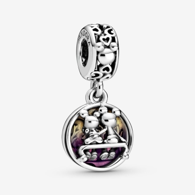 Dangle Charms Pandora Disney Mickey Mouse & Minnie Mouse Happily Ever After Strieborne | SK678SQCM