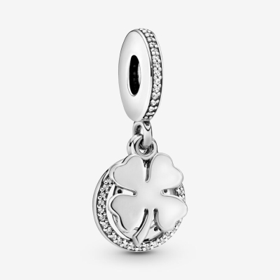 Dangle Charms Pandora Lucky Four-Leaf Clover Strieborne | SK176DLVJ