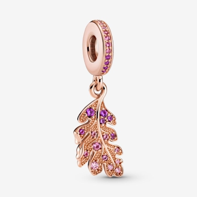 Dangle Charms Pandora Oak Leaf Ruzove Zlate | SK183LRFM