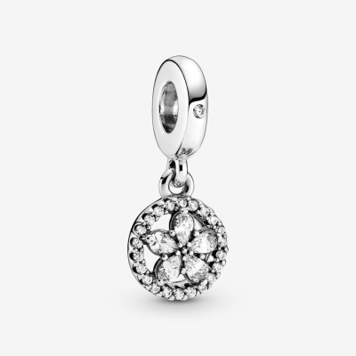 Dangle Charms Pandora Sparkling Snowflake Circle Strieborne | SK321VUBX