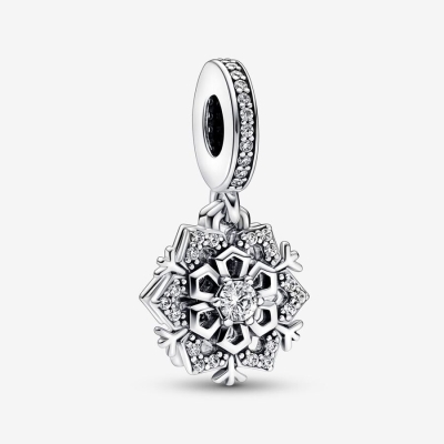 Dangle Charms Pandora Sparkling Snowflake Double Strieborne | SK403YJLM