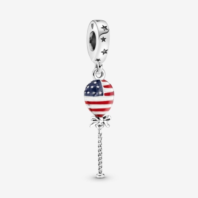 Dangle Charms Pandora Stars Stripes & Bow Balloon Strieborne | SK409JZUO