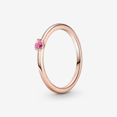 Halo & Solitaire Rings Pandora Pink Ruzove Zlate | SK273JVBS