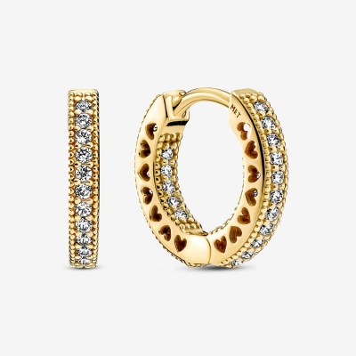 Hoop Earrings Pandora Pave Zlate | SK027NIXQ