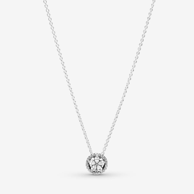 Pendant Necklaces Pandora Sparkling Snowflake Collier Strieborne | SK489MXRL