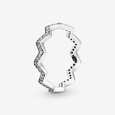 Stackable Rings Pandora Shimmering Zigzag Strieborne | SK205EUZX