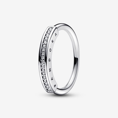 Stackable Rings Pandora Signature I-D Pave Strieborne | SK482RINM