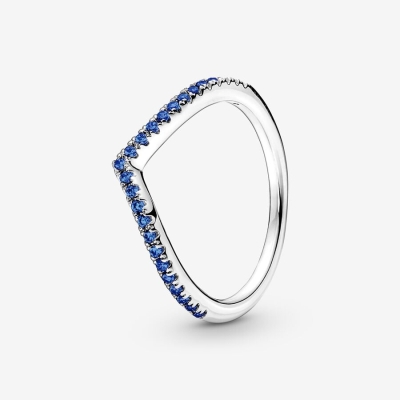 Stackable Rings Pandora Timeless Wish Sparkling Blue Strieborne | SK795IAWD