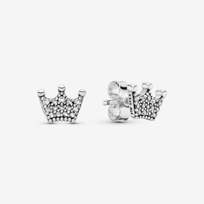 Stud Earrings Pandora Crown Strieborne | SK169MEGK