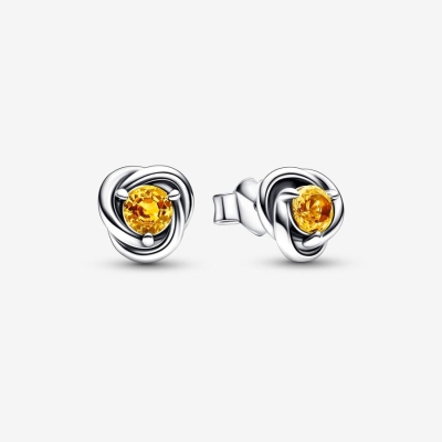 Stud Earrings Pandora November Honey Eternity Circle Strieborne | SK347CKNB