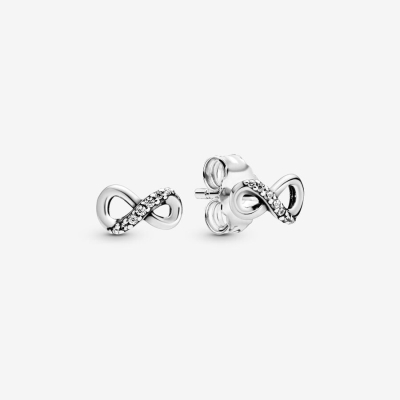 Stud Earrings Pandora Sparkling Infinity Strieborne | SK891FUWJ