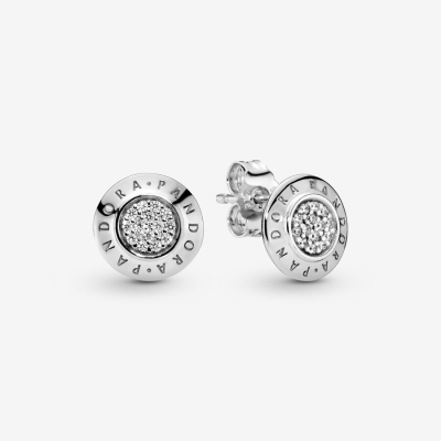 Stud Earrings Pandora Sparkling Logo Strieborne | SK509NIUJ