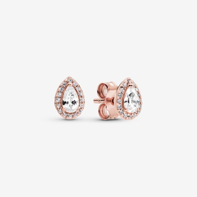 Stud Earrings Pandora Teardrop Ruzove Zlate | SK625QKXJ